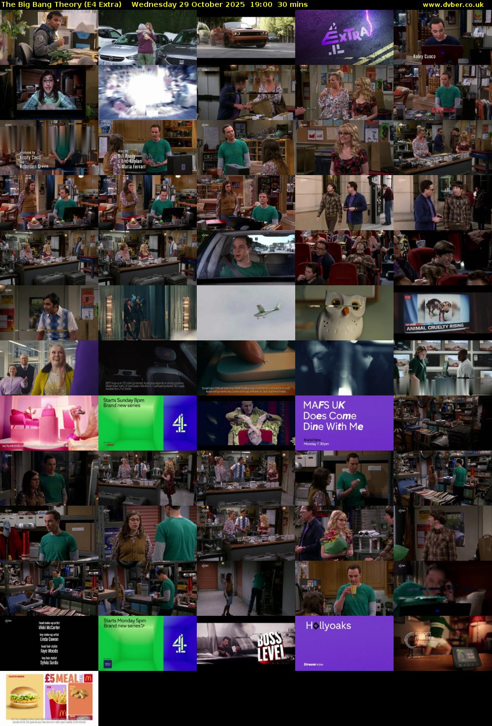 The Big Bang Theory (E4 Extra) Wednesday 29 October 2025 19:00 - 19:30