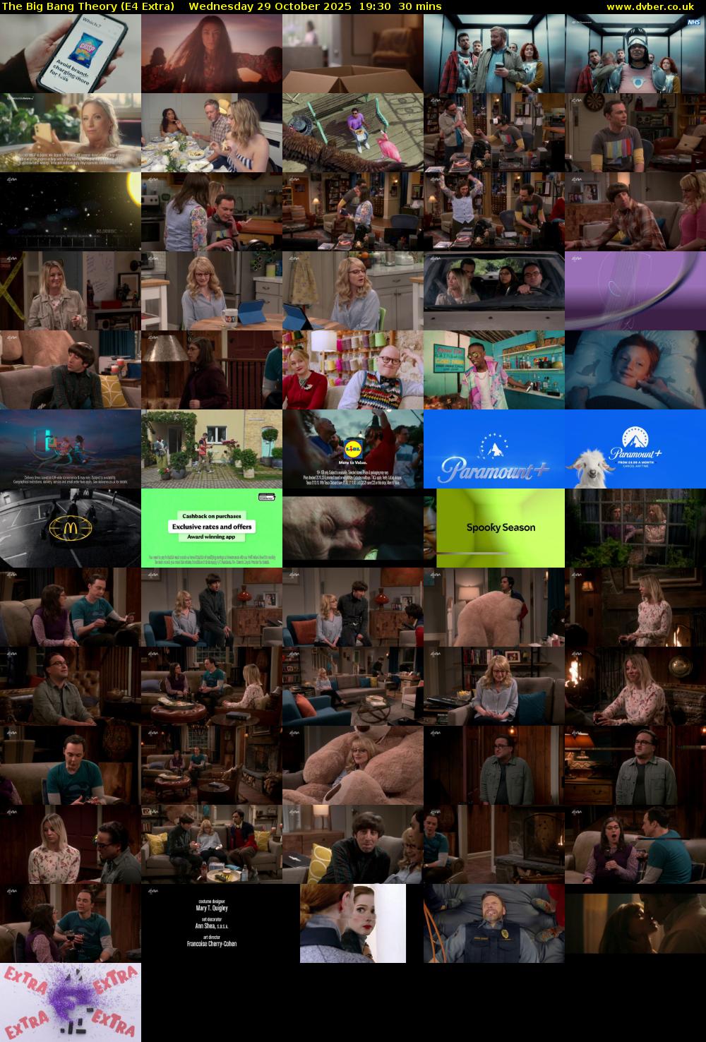 The Big Bang Theory (E4 Extra) Wednesday 29 October 2025 19:30 - 20:00
