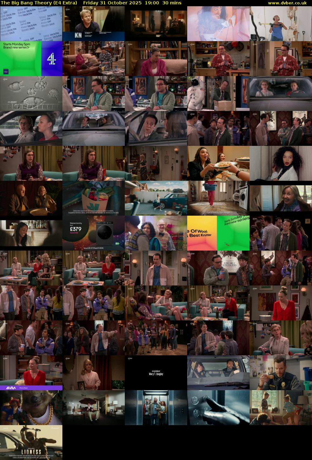 The Big Bang Theory (E4 Extra) Friday 31 October 2025 19:00 - 19:30