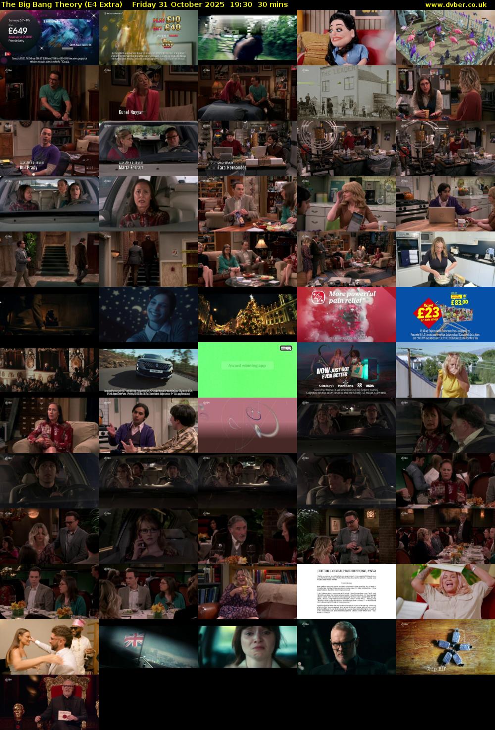 The Big Bang Theory (E4 Extra) Friday 31 October 2025 19:30 - 20:00
