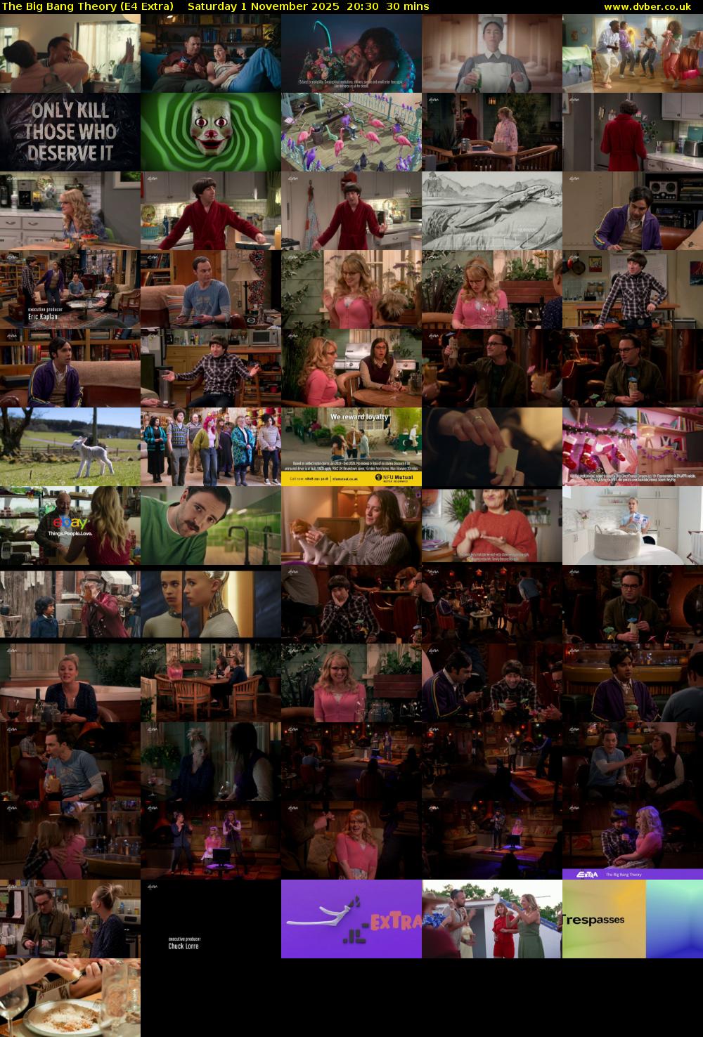 The Big Bang Theory (E4 Extra) Saturday 1 November 2025 20:30 - 21:00