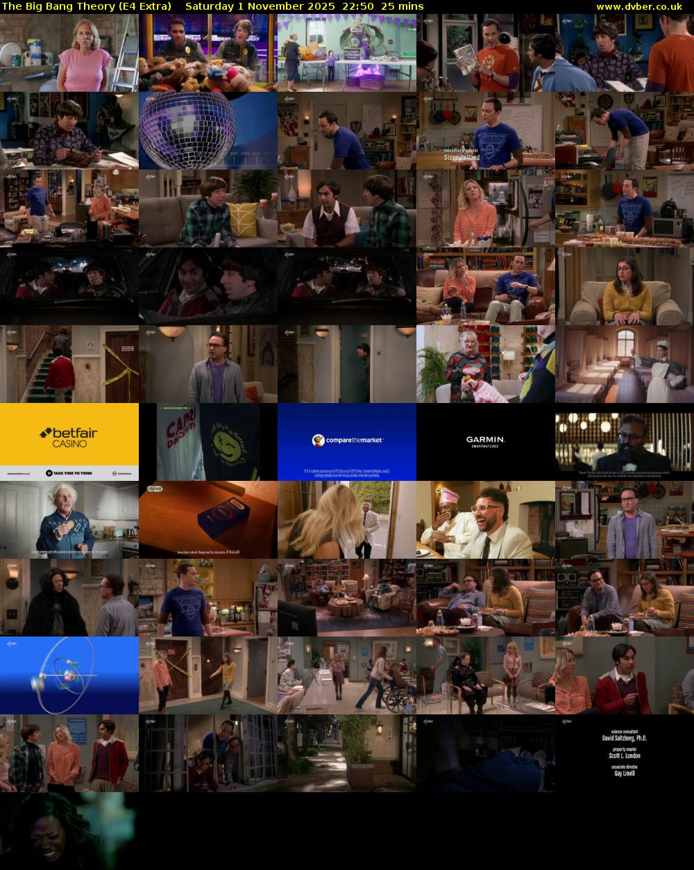 The Big Bang Theory (E4 Extra) Saturday 1 November 2025 22:50 - 23:15