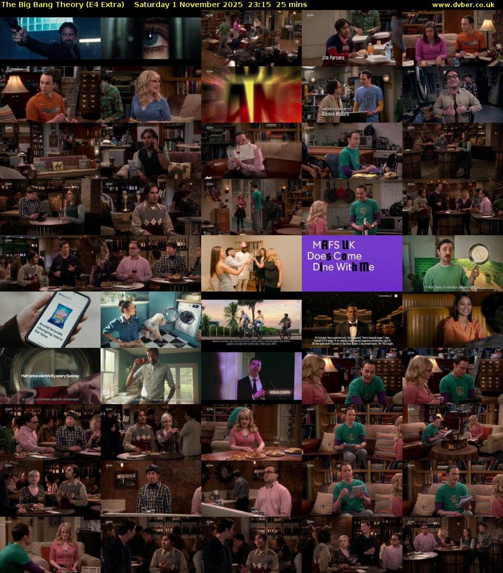 The Big Bang Theory (E4 Extra) Saturday 1 November 2025 23:15 - 23:40