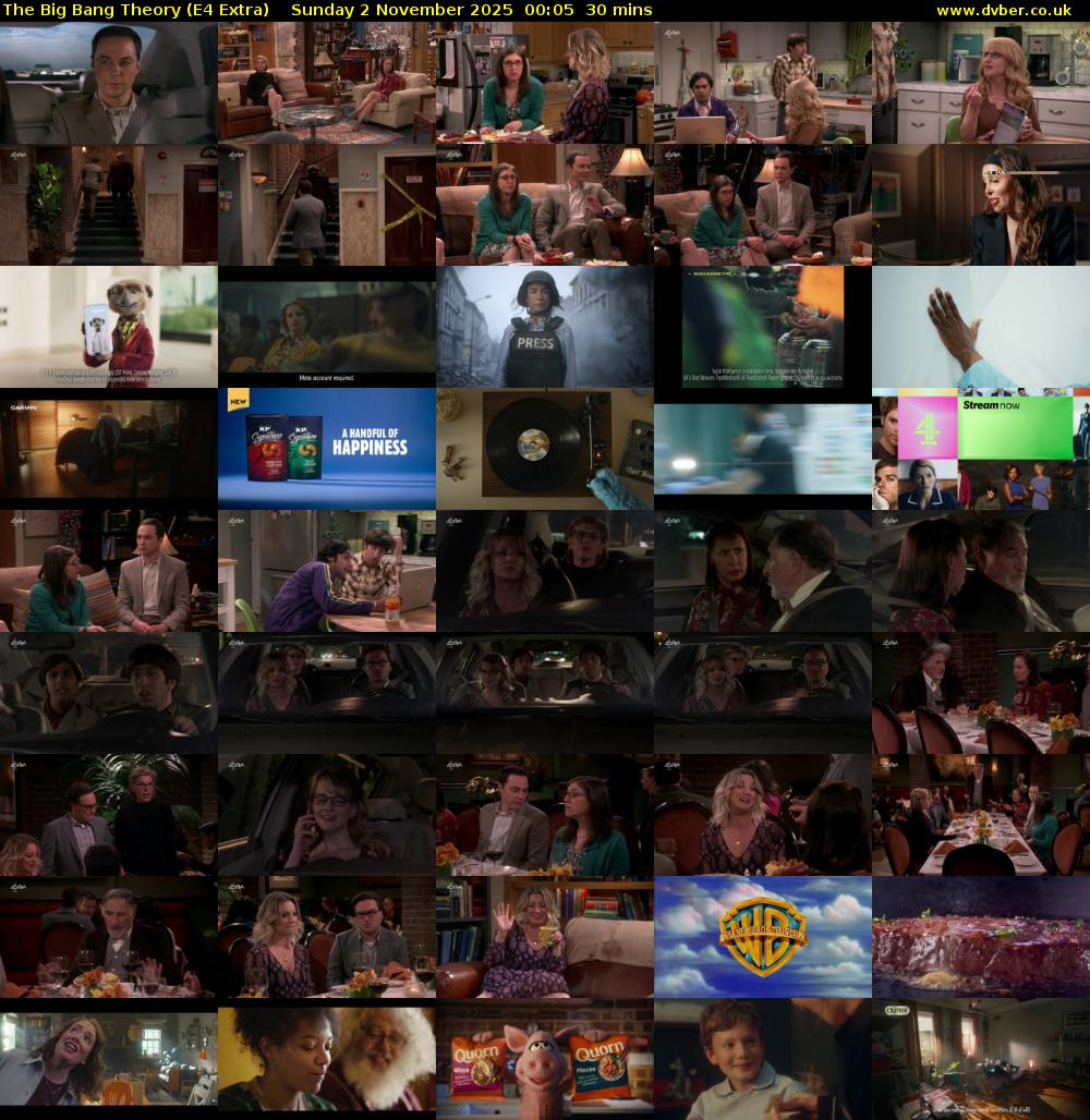 The Big Bang Theory (E4 Extra) Sunday 2 November 2025 00:05 - 00:35