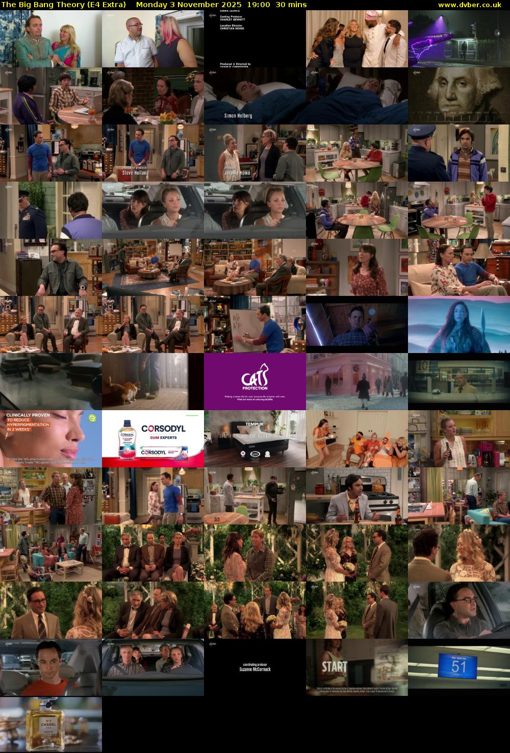 The Big Bang Theory (E4 Extra) Monday 3 November 2025 19:00 - 19:30