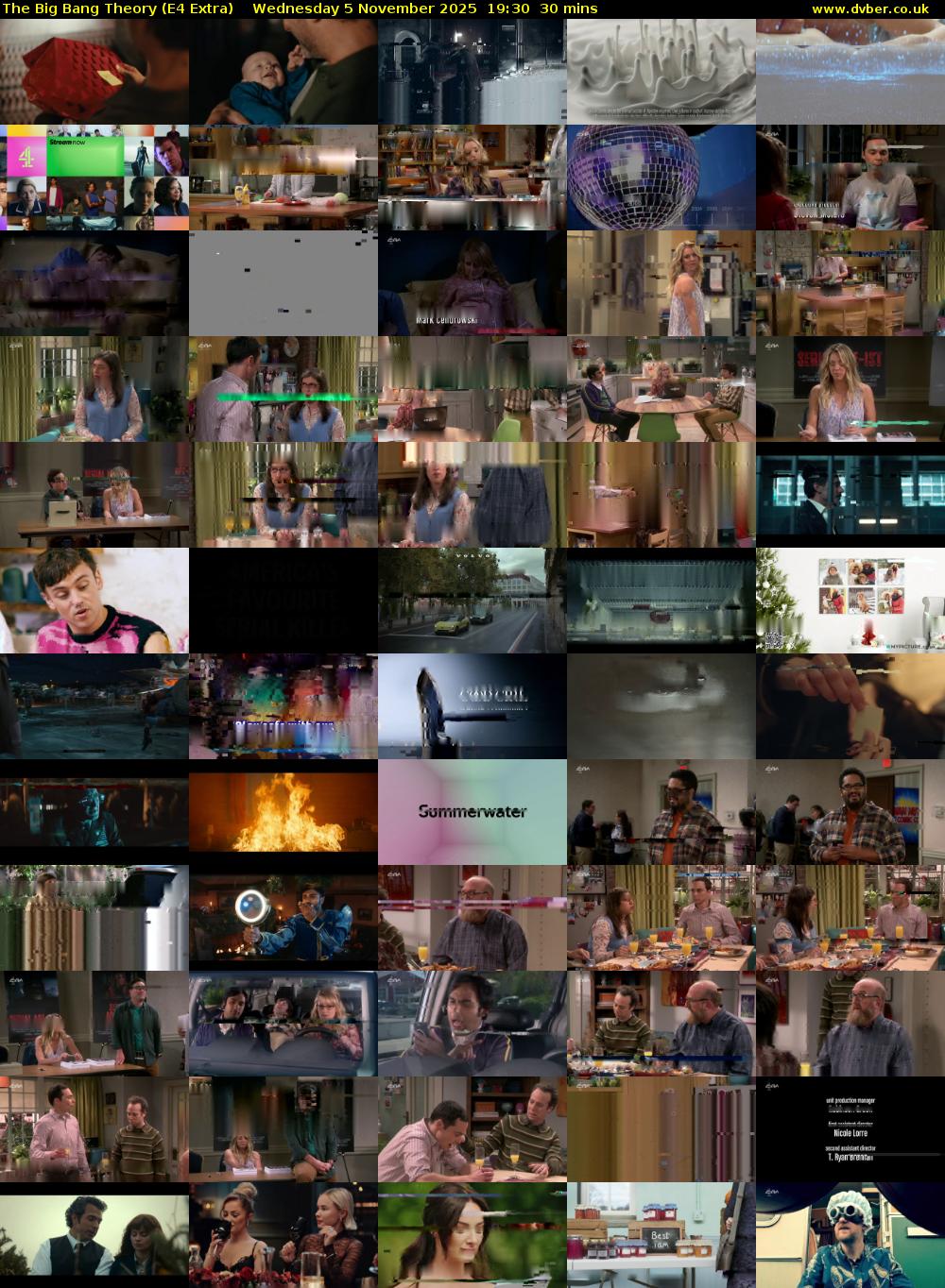 The Big Bang Theory (E4 Extra) Wednesday 5 November 2025 19:30 - 20:00