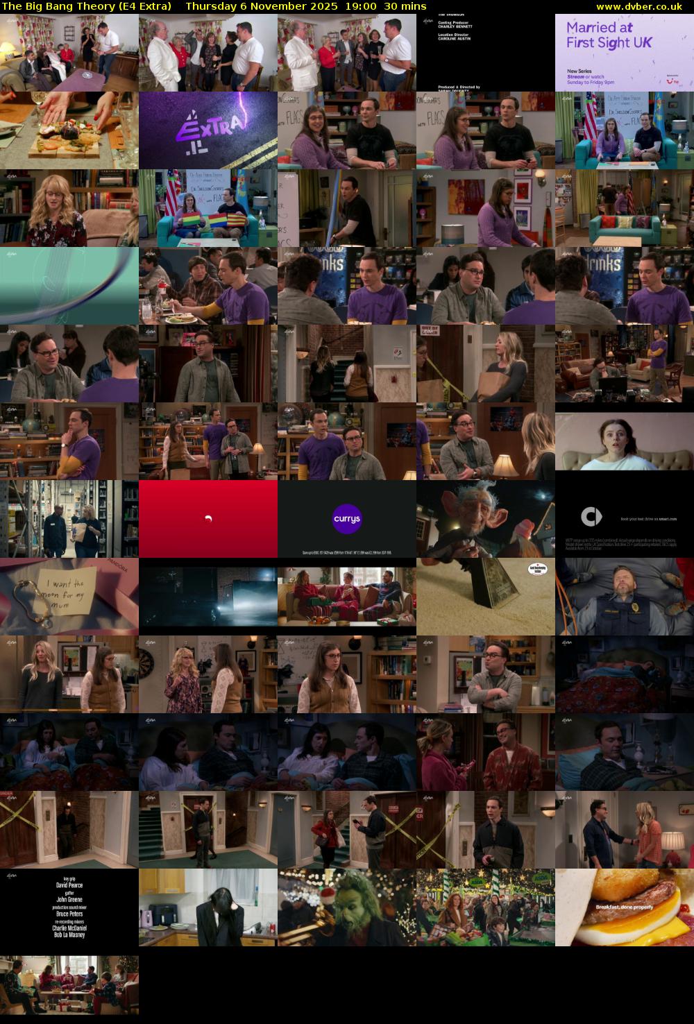 The Big Bang Theory (E4 Extra) Thursday 6 November 2025 19:00 - 19:30