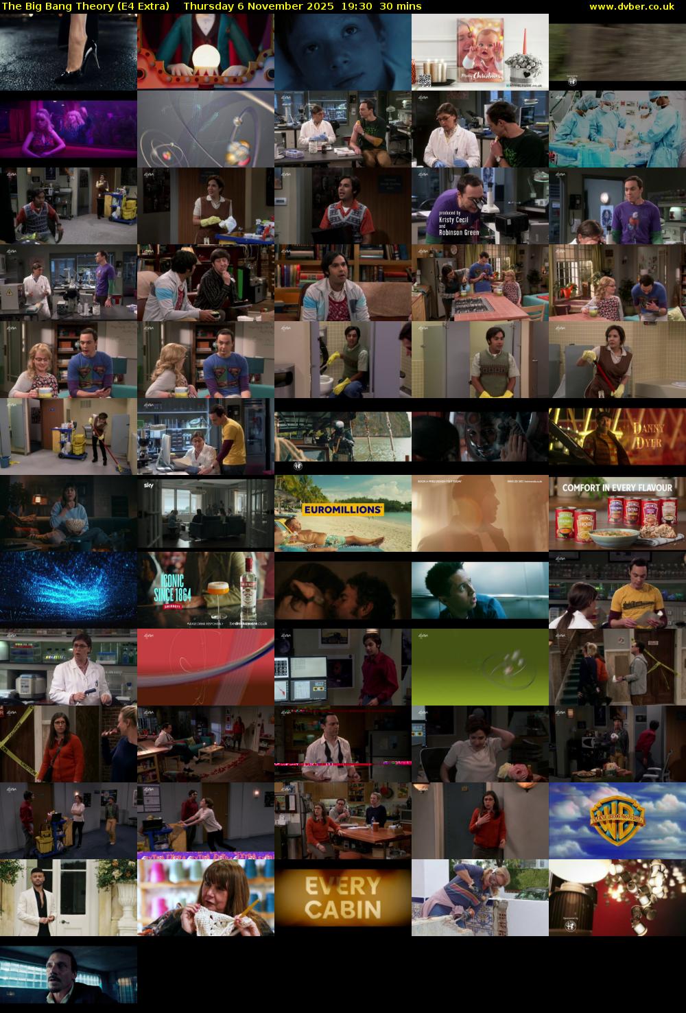 The Big Bang Theory (E4 Extra) Thursday 6 November 2025 19:30 - 20:00