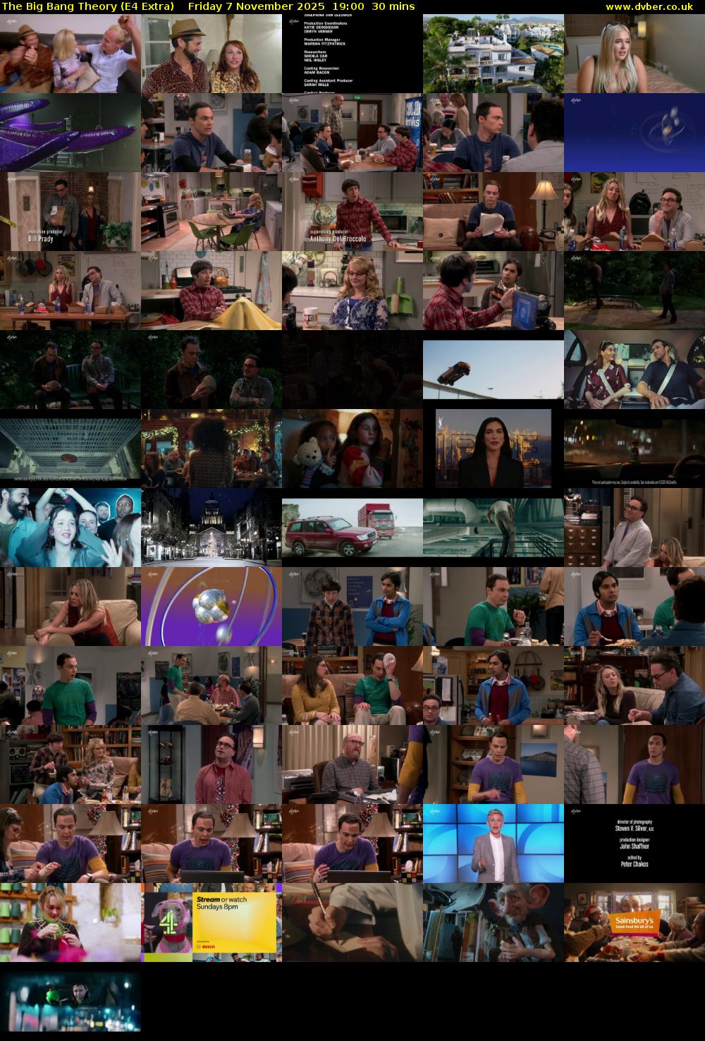 The Big Bang Theory (E4 Extra) Friday 7 November 2025 19:00 - 19:30