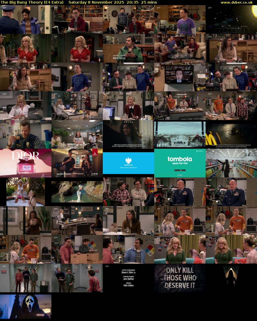 The Big Bang Theory (E4 Extra) Saturday 8 November 2025 20:35 - 21:00