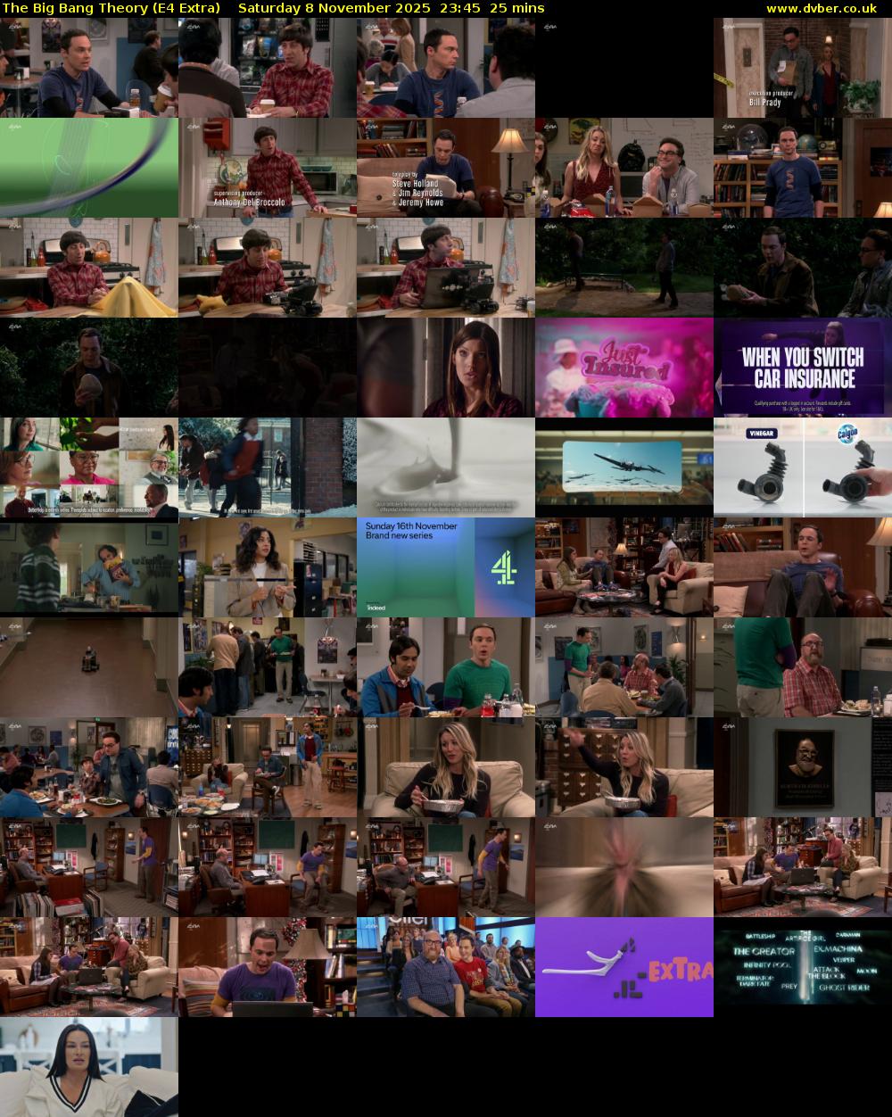 The Big Bang Theory (E4 Extra) Saturday 8 November 2025 23:45 - 00:10