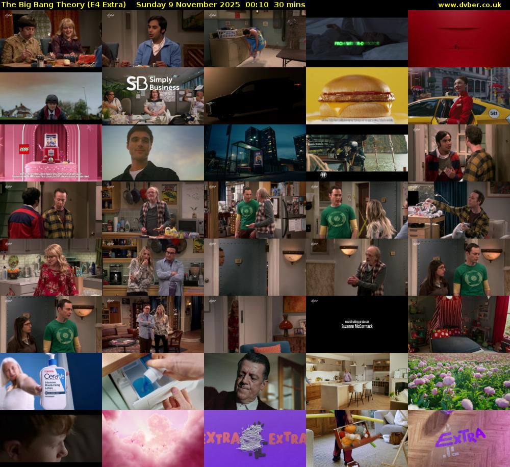 The Big Bang Theory (E4 Extra) Sunday 9 November 2025 00:10 - 00:40