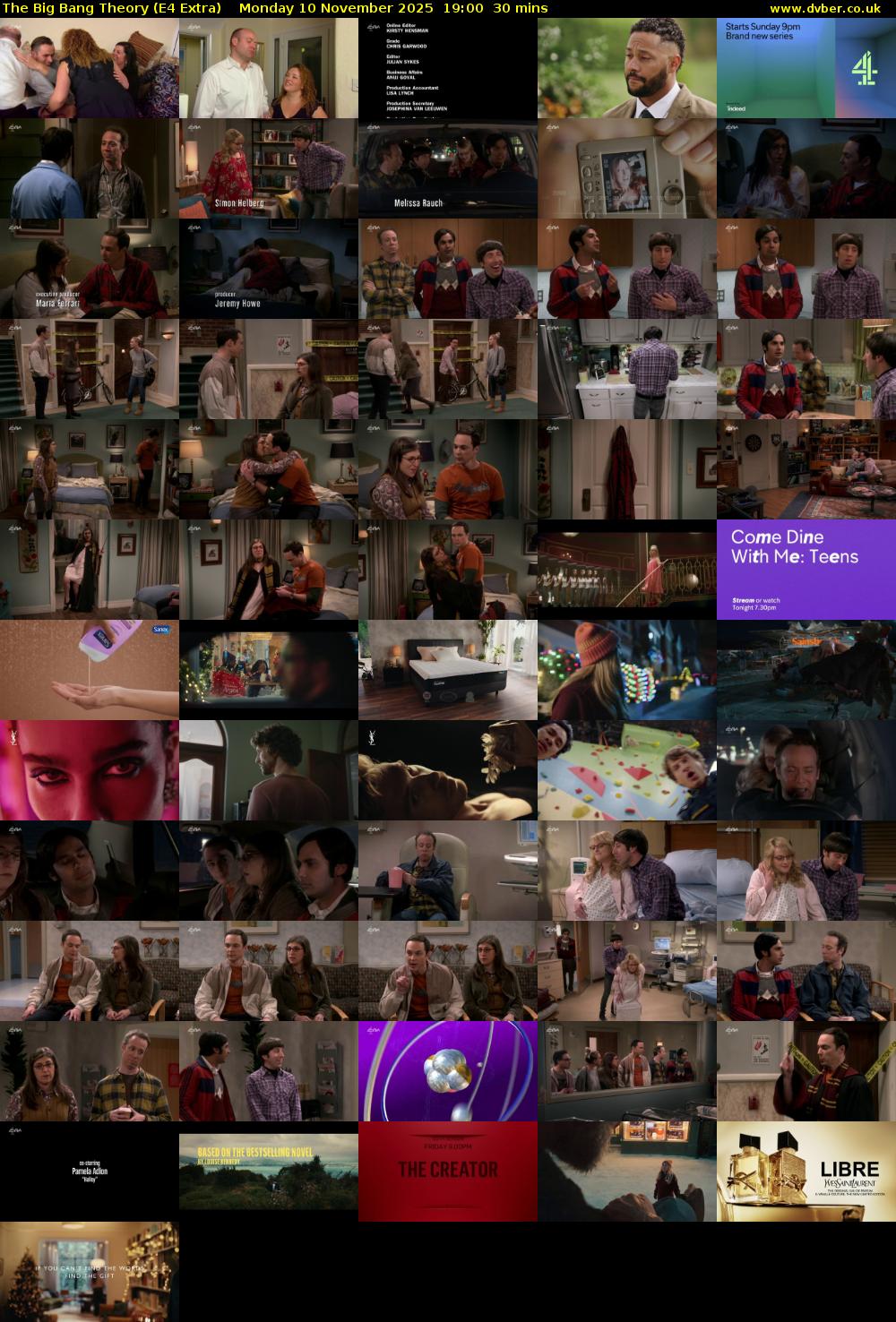 The Big Bang Theory (E4 Extra) Monday 10 November 2025 19:00 - 19:30