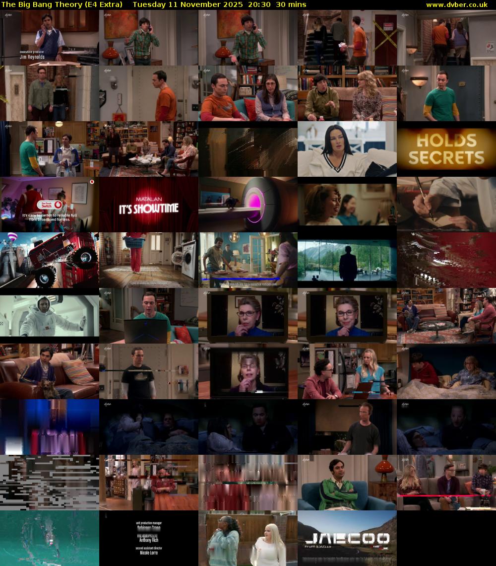 The Big Bang Theory (E4 Extra) Tuesday 11 November 2025 20:30 - 21:00