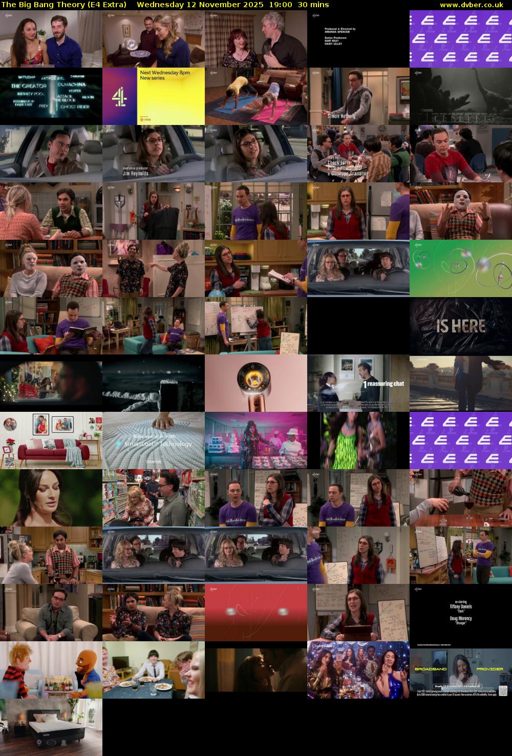 The Big Bang Theory (E4 Extra) Wednesday 12 November 2025 19:00 - 19:30