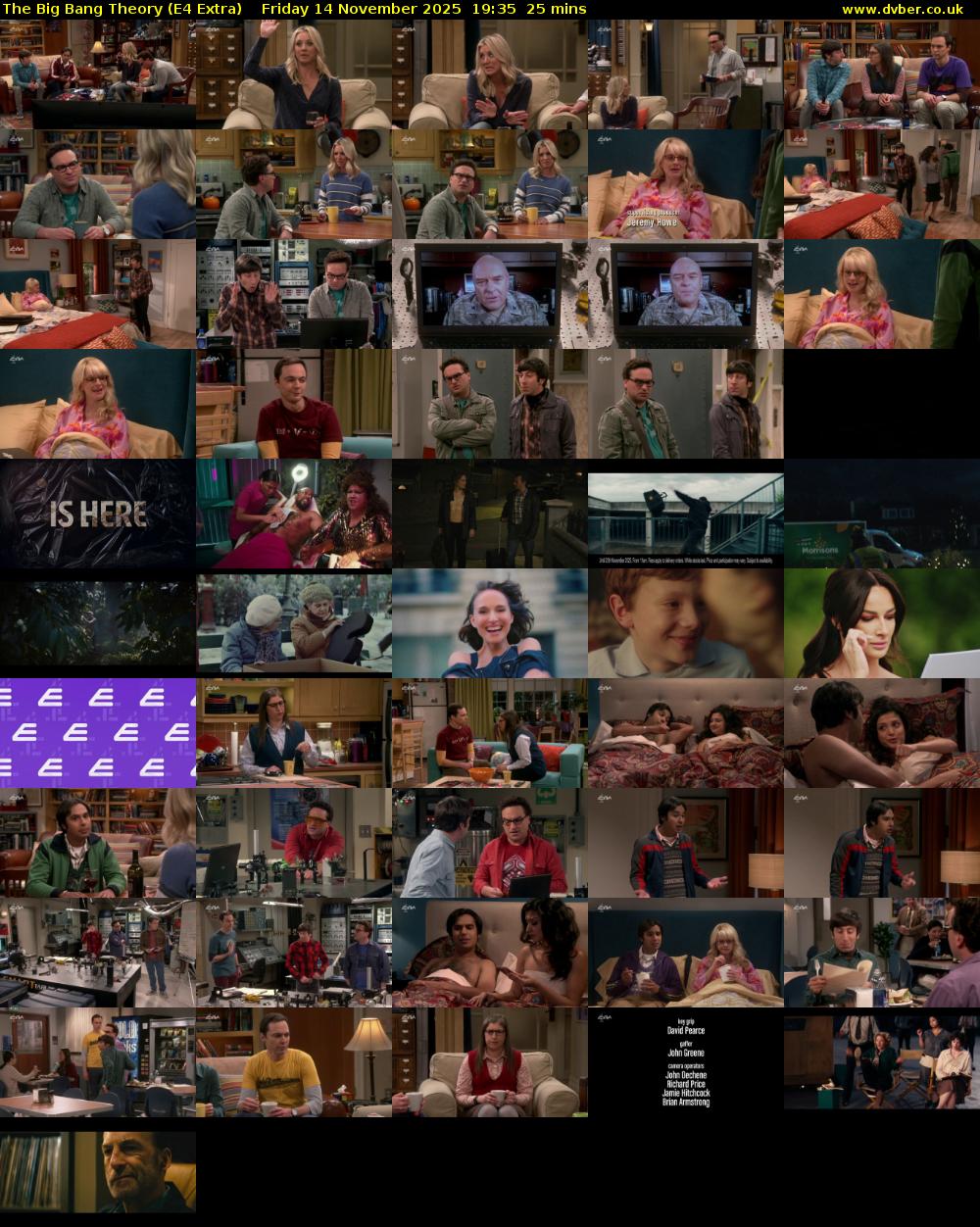 The Big Bang Theory (E4 Extra) Friday 14 November 2025 19:35 - 20:00