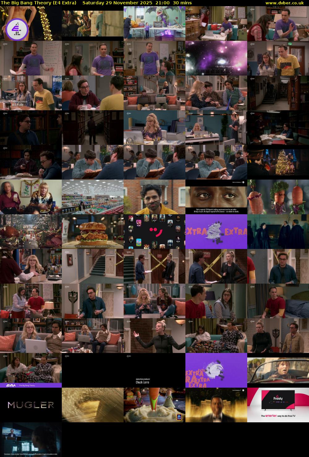The Big Bang Theory (E4 Extra) Saturday 29 November 2025 21:00 - 21:30