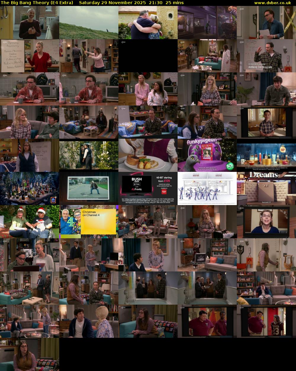 The Big Bang Theory (E4 Extra) Saturday 29 November 2025 21:30 - 21:55