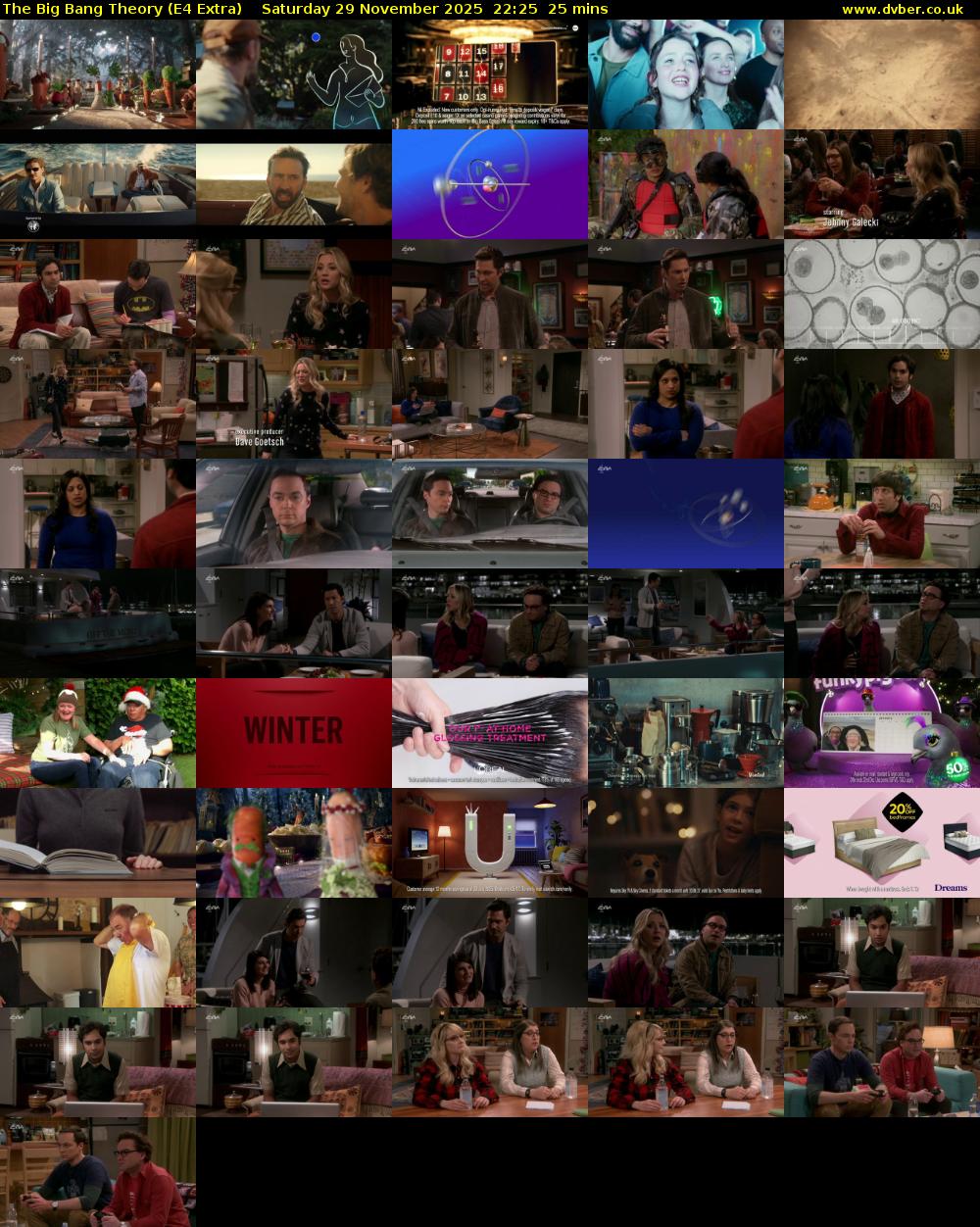 The Big Bang Theory (E4 Extra) Saturday 29 November 2025 22:25 - 22:50