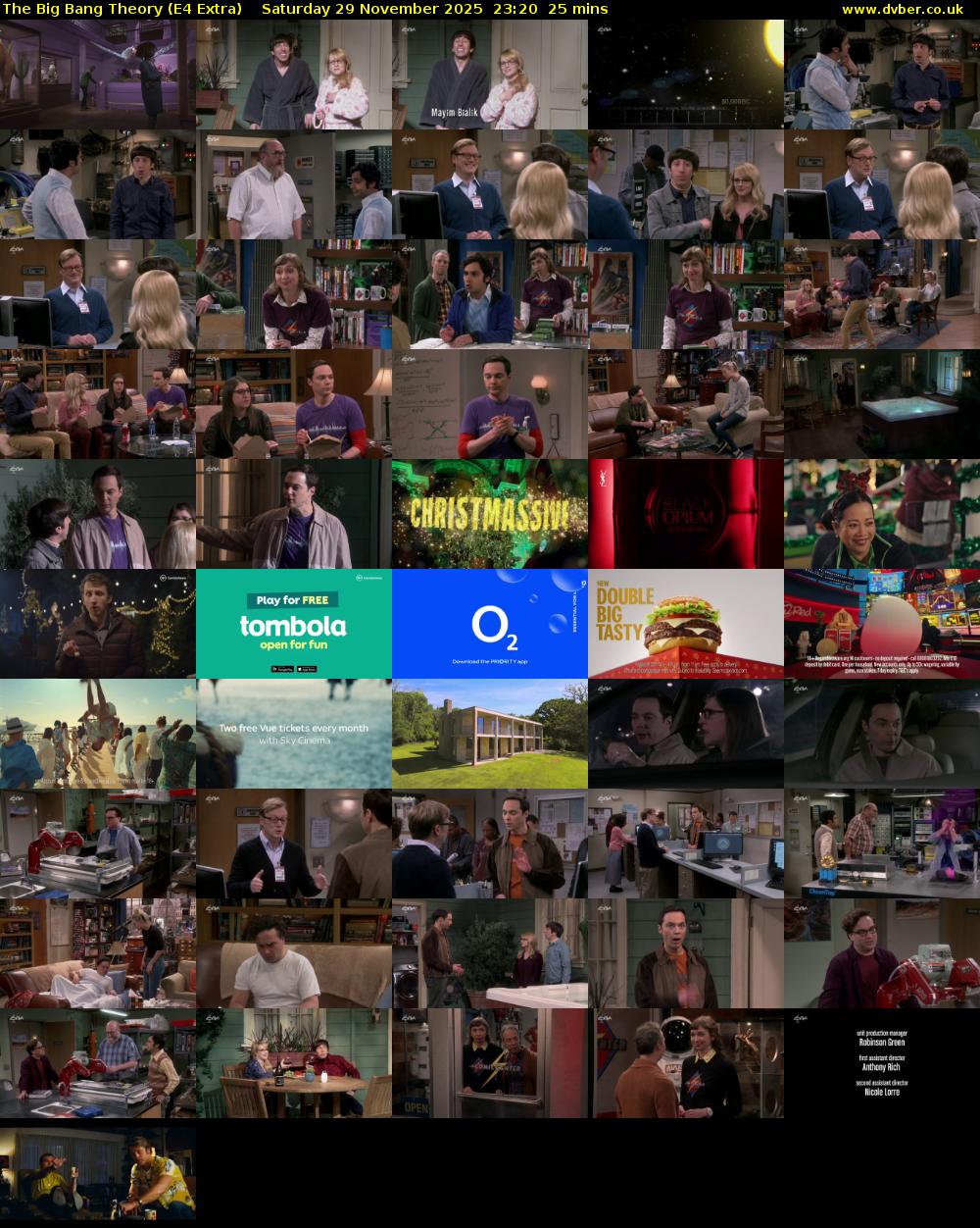 The Big Bang Theory (E4 Extra) Saturday 29 November 2025 23:20 - 23:45