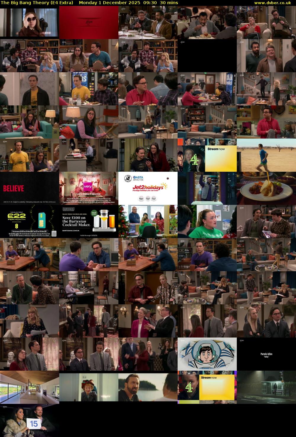 The Big Bang Theory (E4 Extra) Monday 1 December 2025 09:30 - 10:00