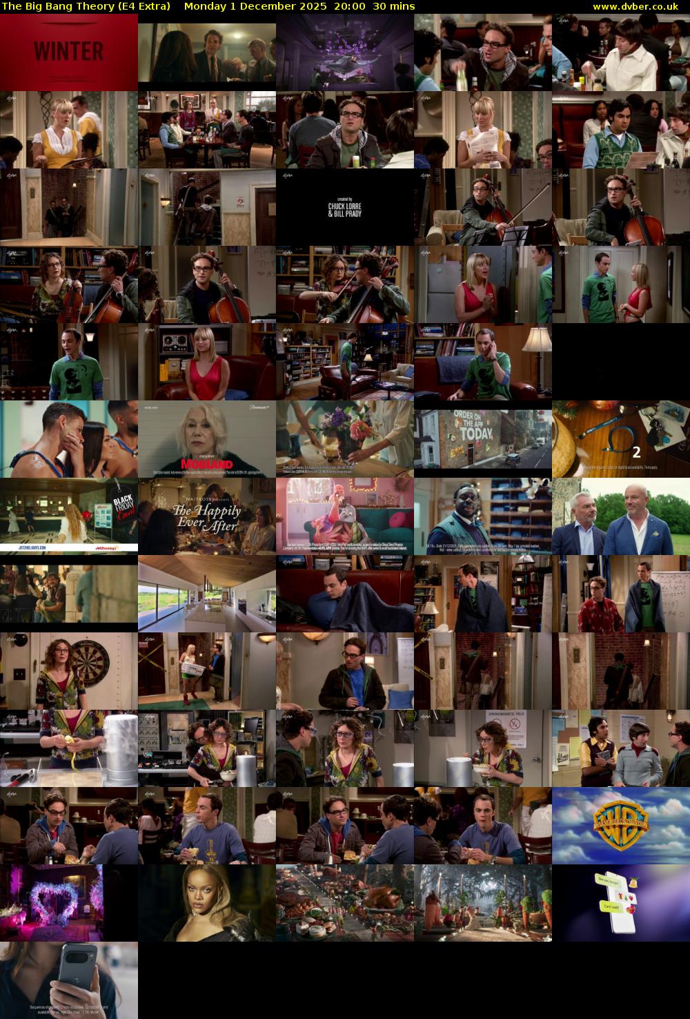 The Big Bang Theory (E4 Extra) Monday 1 December 2025 20:00 - 20:30