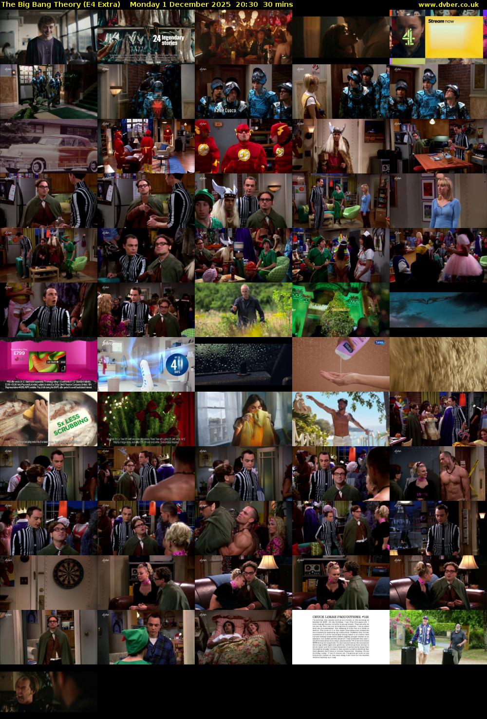 The Big Bang Theory (E4 Extra) Monday 1 December 2025 20:30 - 21:00