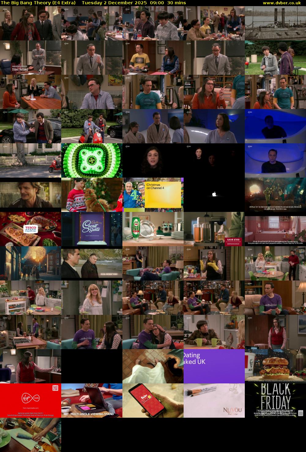 The Big Bang Theory (E4 Extra) Tuesday 2 December 2025 09:00 - 09:30