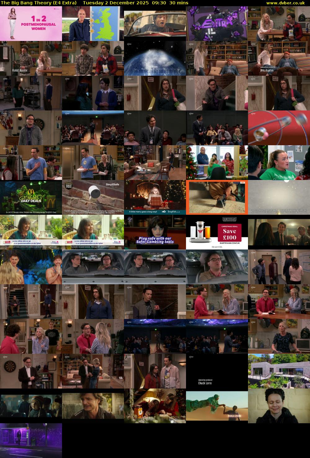 The Big Bang Theory (E4 Extra) Tuesday 2 December 2025 09:30 - 10:00