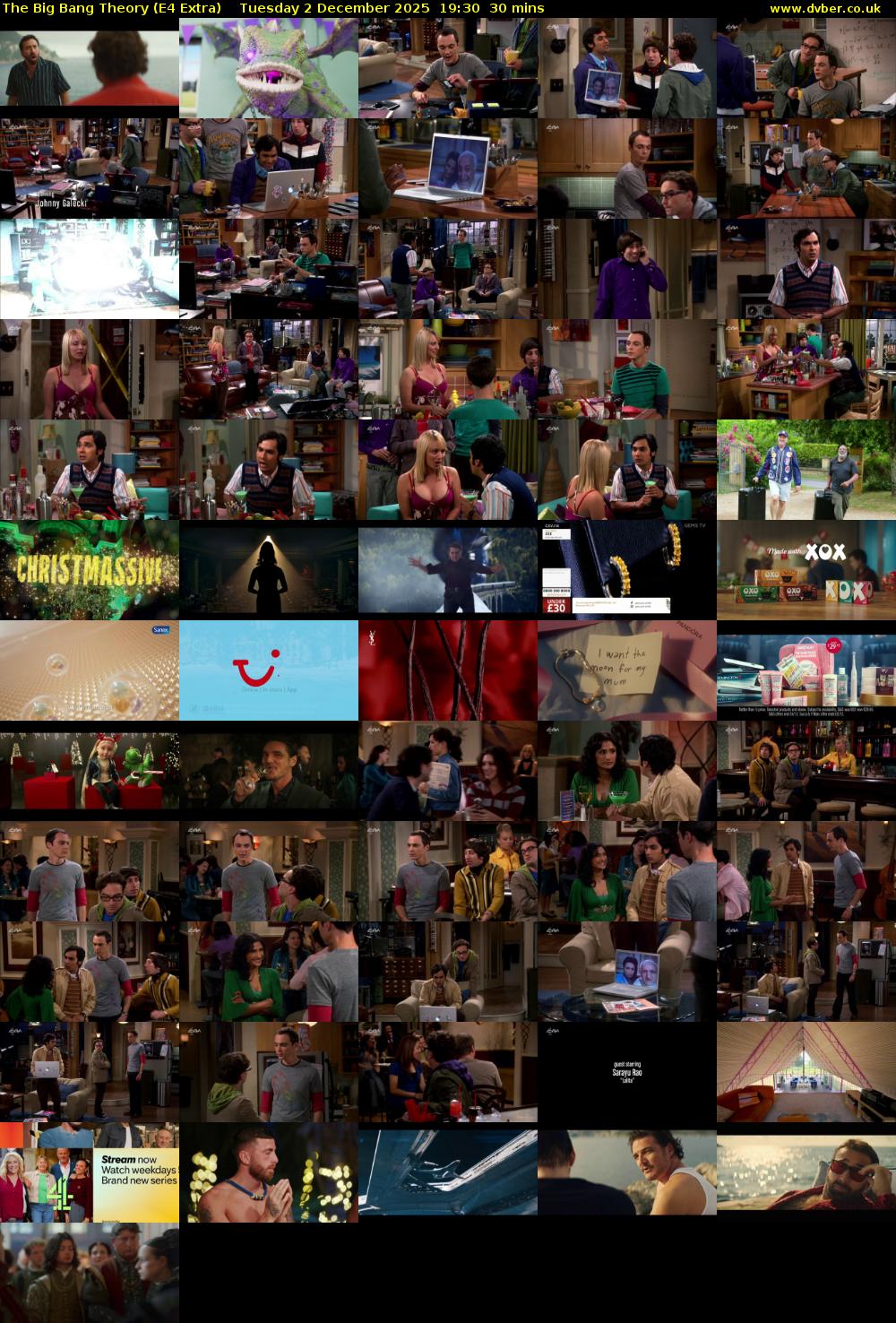 The Big Bang Theory (E4 Extra) Tuesday 2 December 2025 19:30 - 20:00