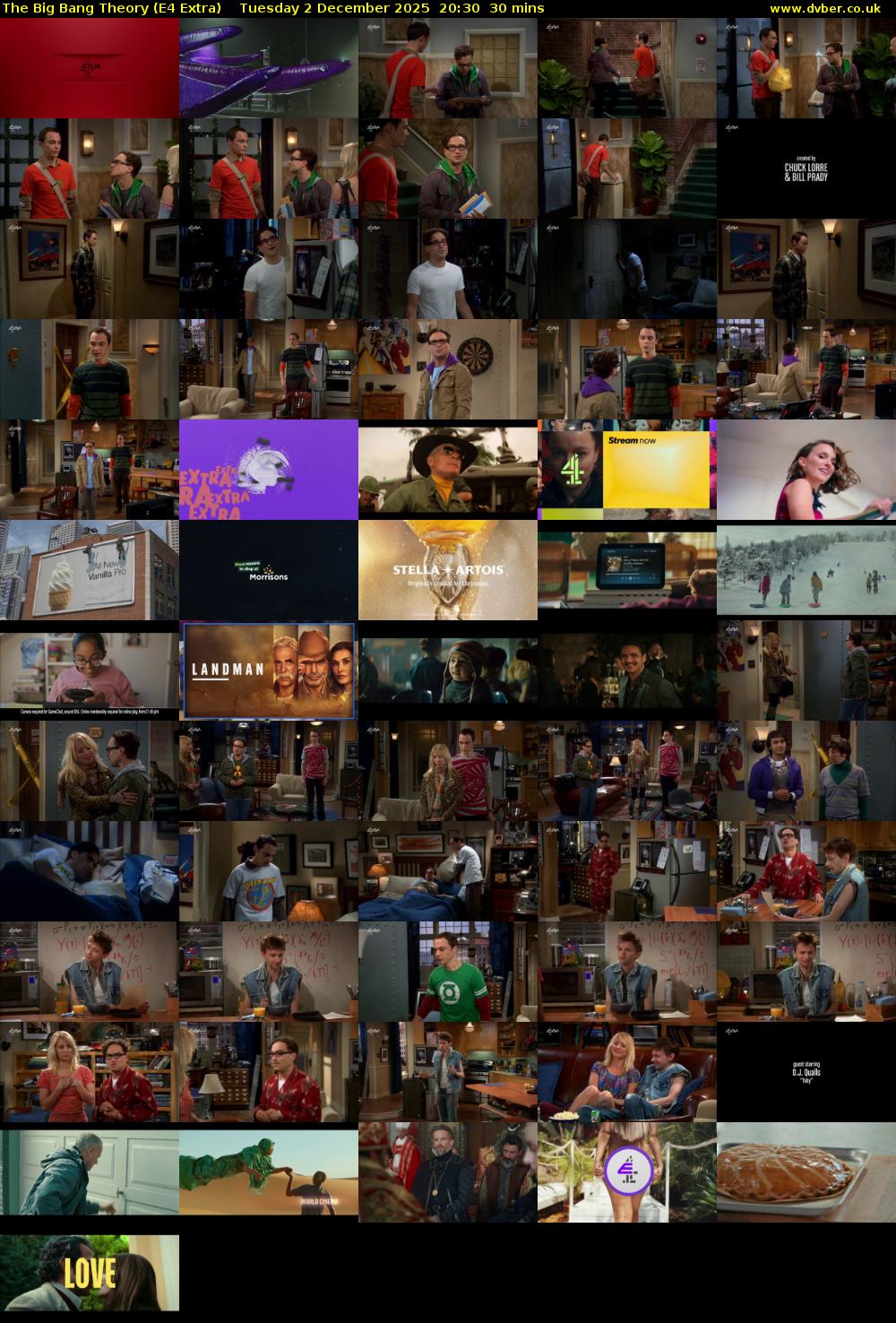 The Big Bang Theory (E4 Extra) Tuesday 2 December 2025 20:30 - 21:00