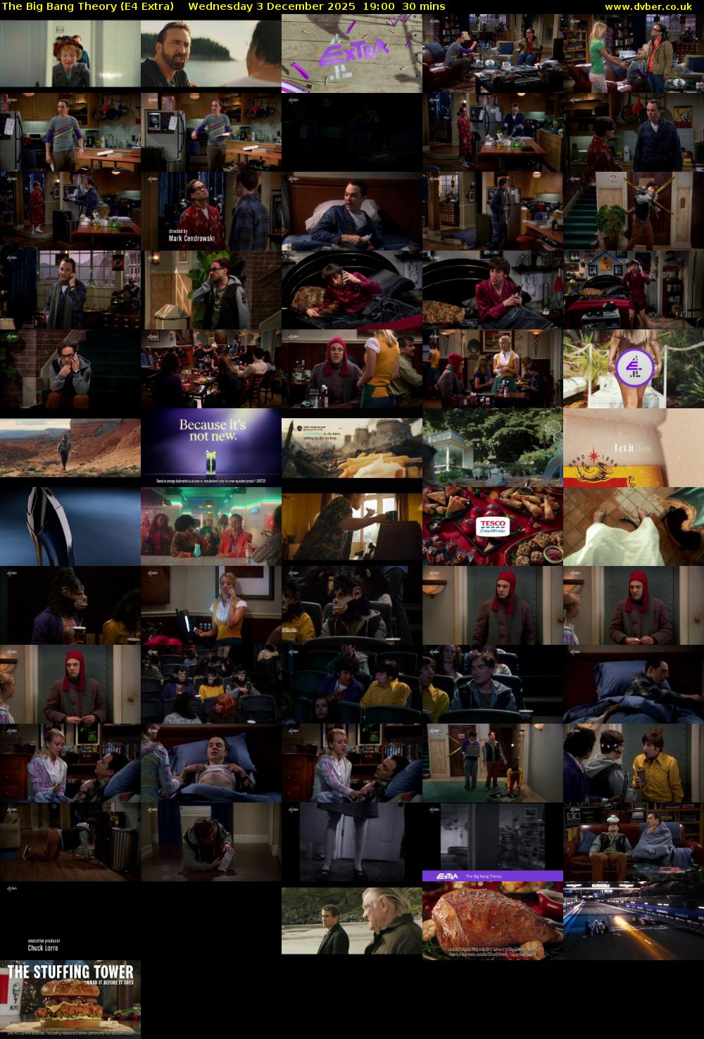 The Big Bang Theory (E4 Extra) Wednesday 3 December 2025 19:00 - 19:30