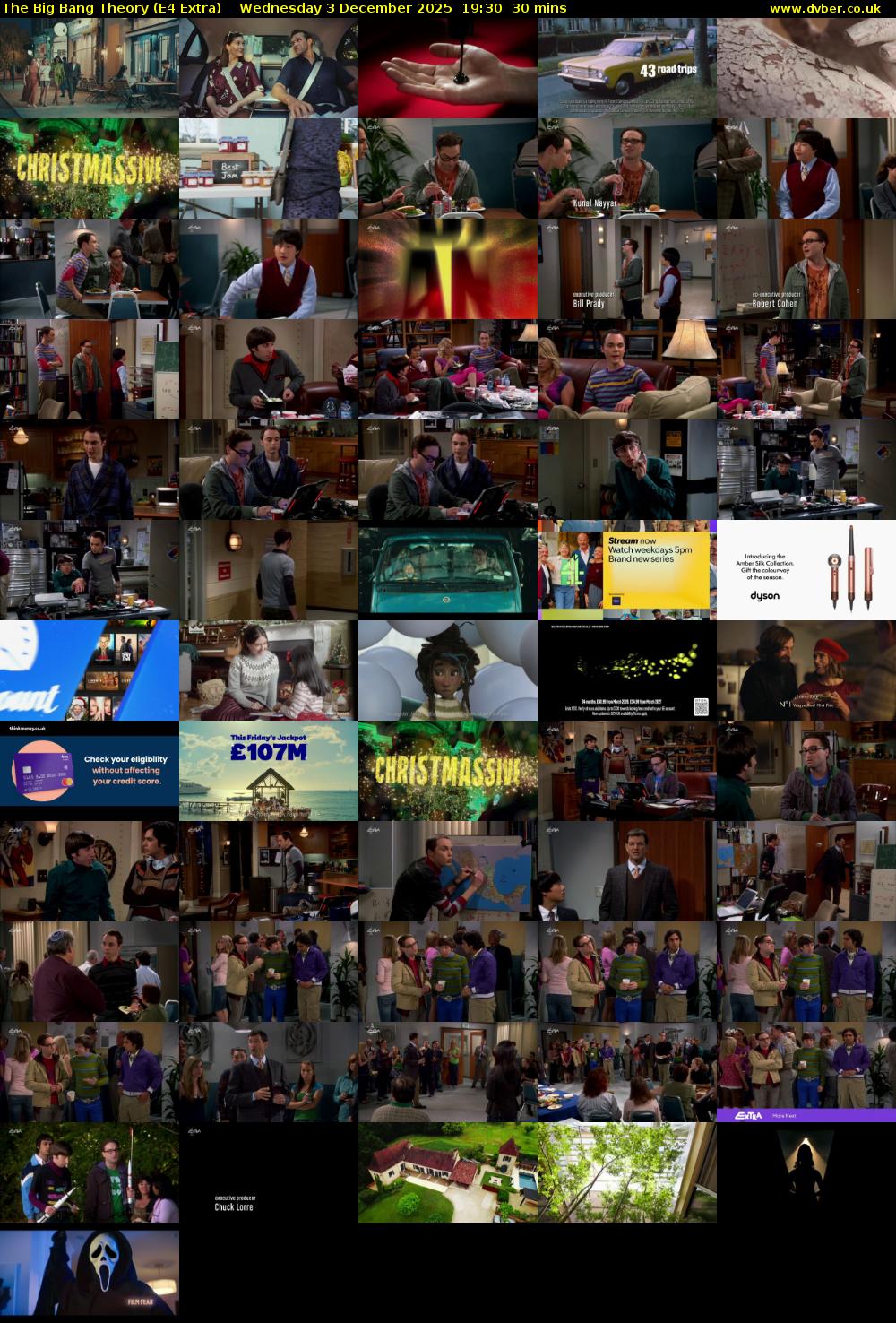 The Big Bang Theory (E4 Extra) Wednesday 3 December 2025 19:30 - 20:00