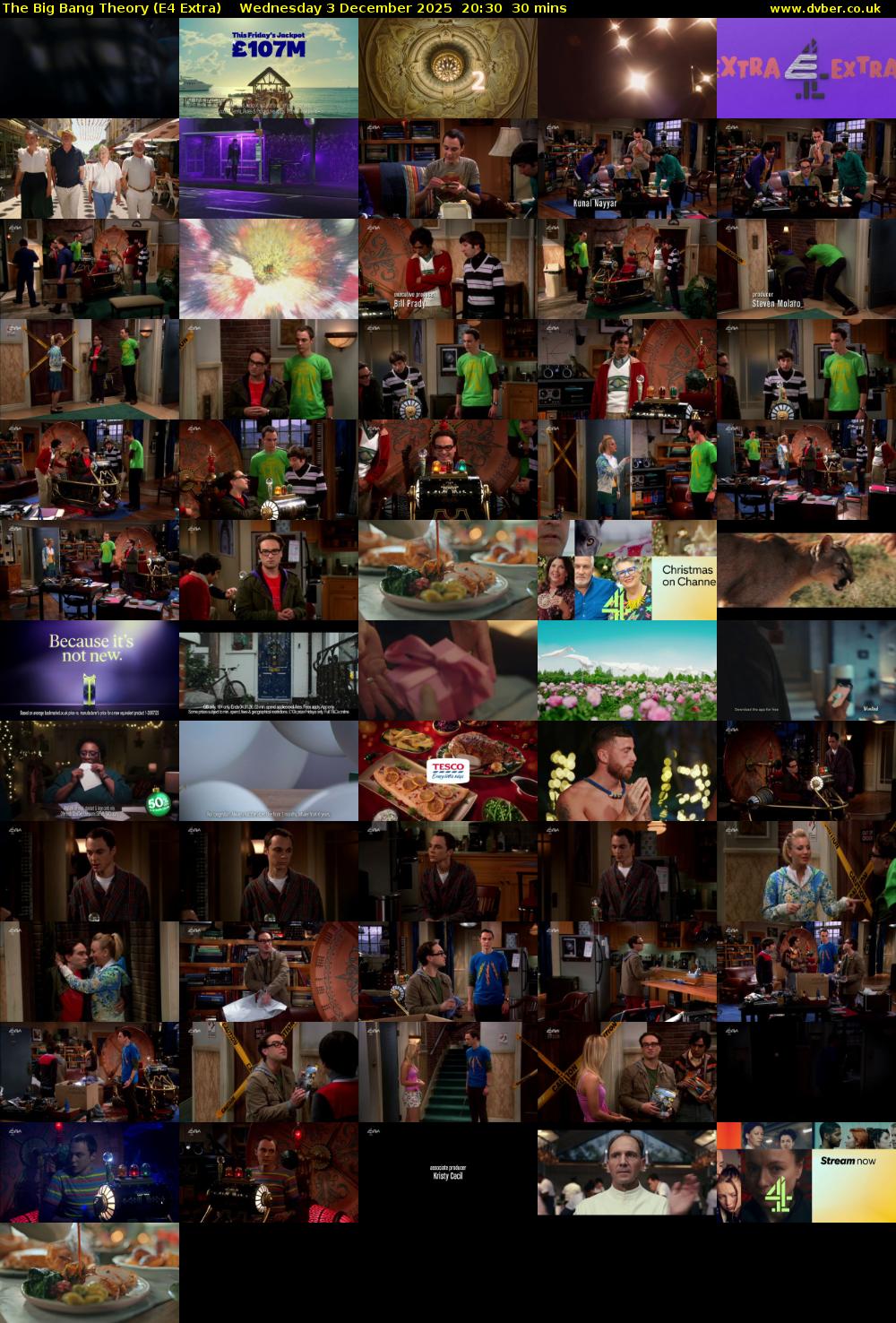 The Big Bang Theory (E4 Extra) Wednesday 3 December 2025 20:30 - 21:00