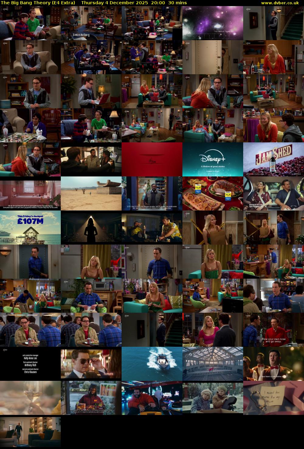 The Big Bang Theory (E4 Extra) Thursday 4 December 2025 20:00 - 20:30