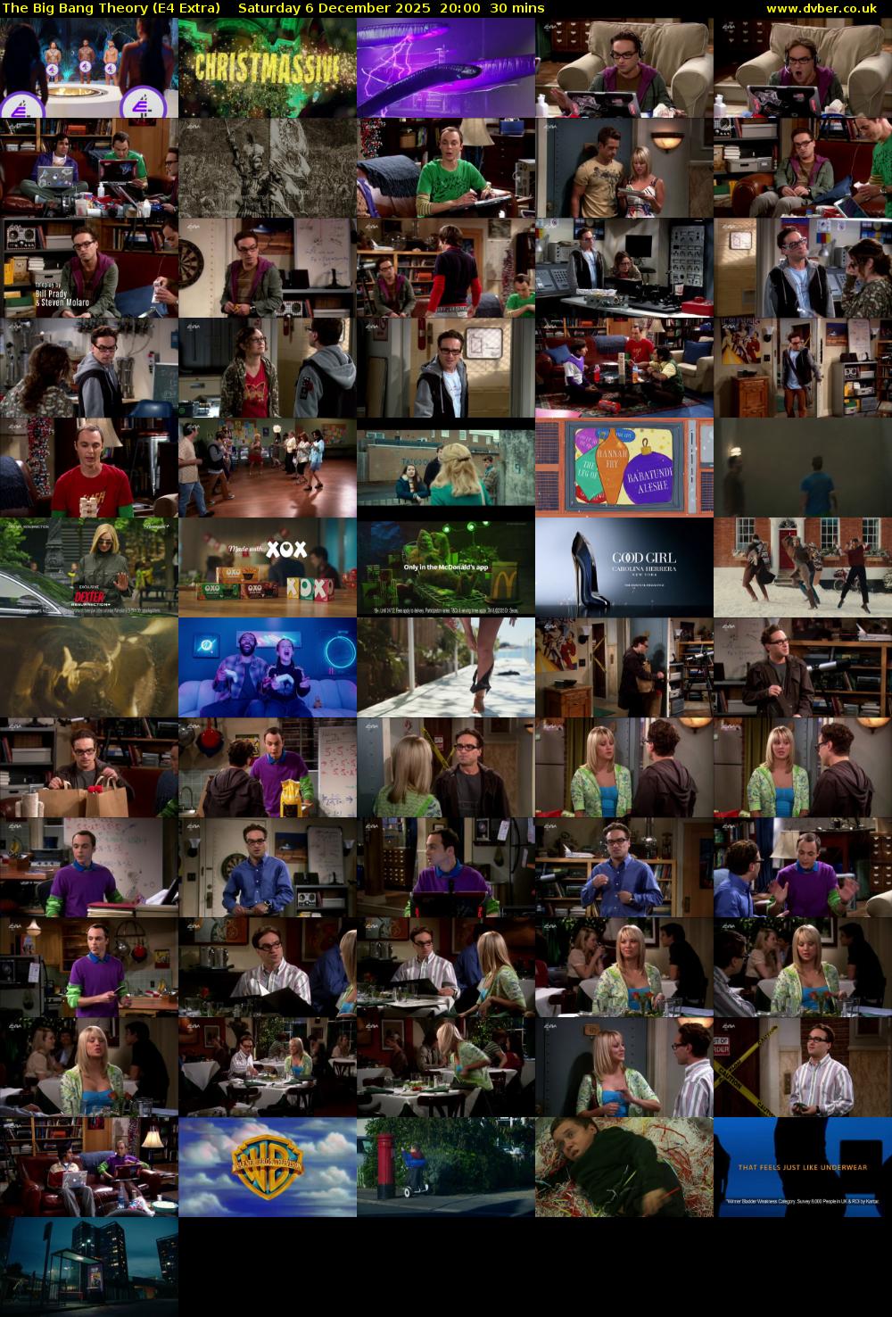 The Big Bang Theory (E4 Extra) Saturday 6 December 2025 20:00 - 20:30