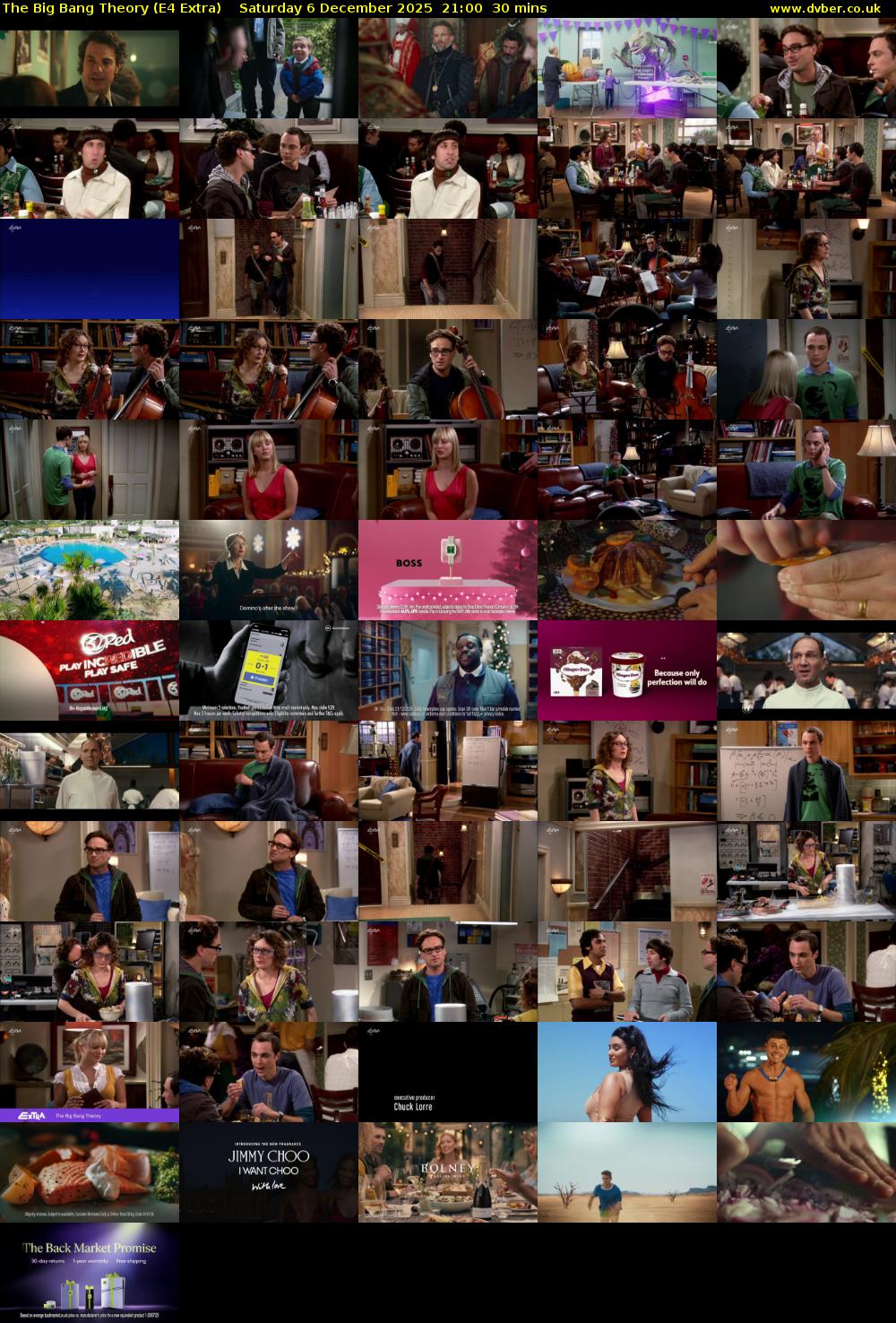 The Big Bang Theory (E4 Extra) Saturday 6 December 2025 21:00 - 21:30