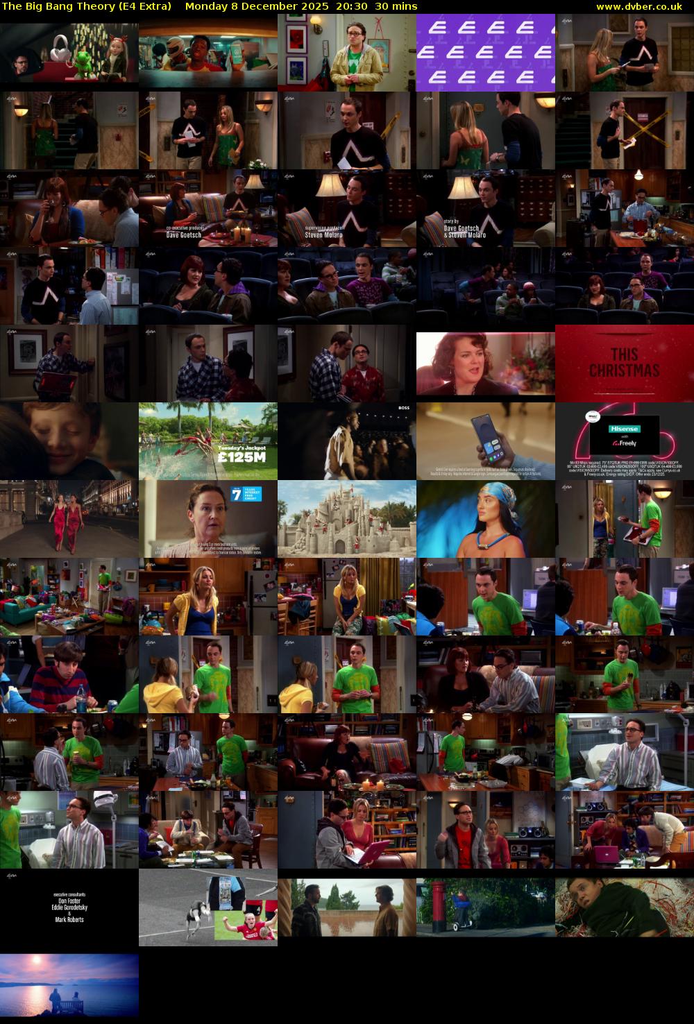 The Big Bang Theory (E4 Extra) Monday 8 December 2025 20:30 - 21:00
