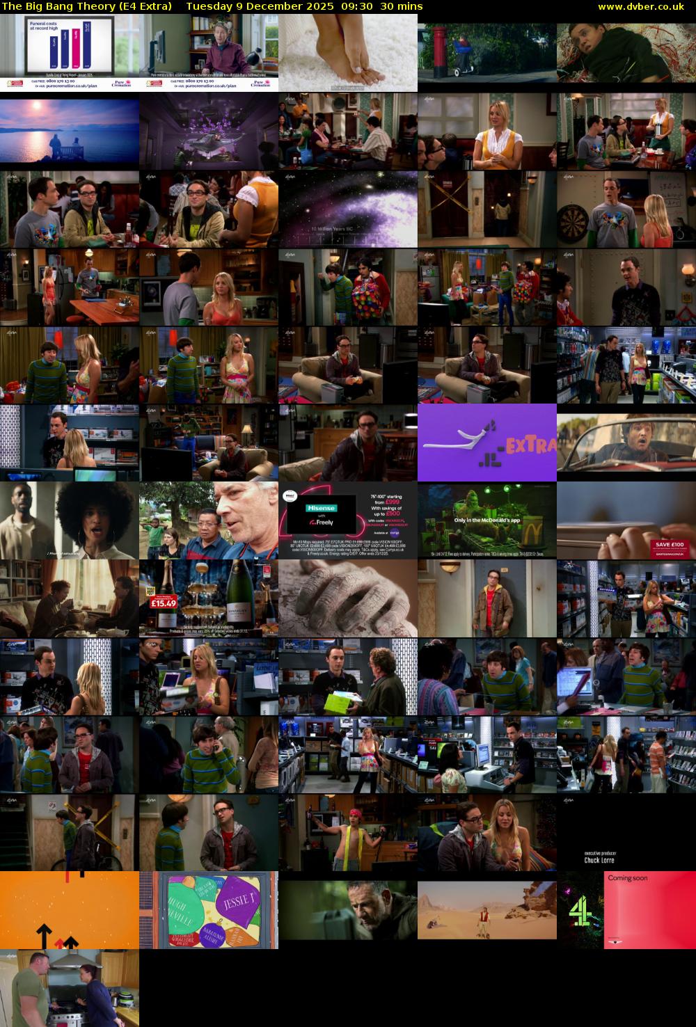 The Big Bang Theory (E4 Extra) Tuesday 9 December 2025 09:30 - 10:00