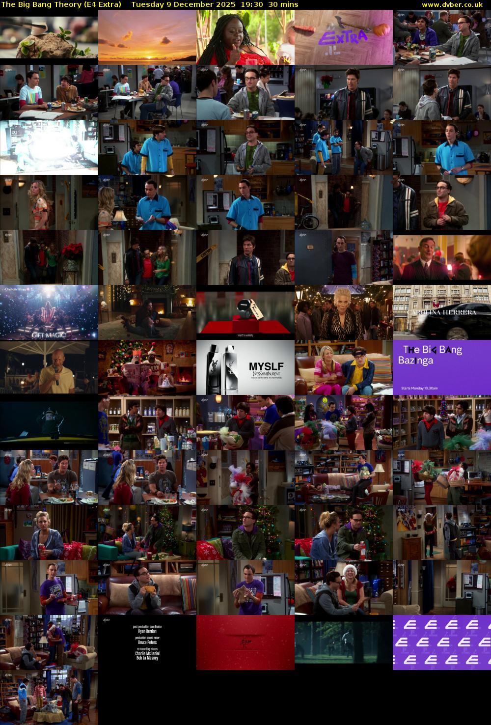 The Big Bang Theory (E4 Extra) Tuesday 9 December 2025 19:30 - 20:00