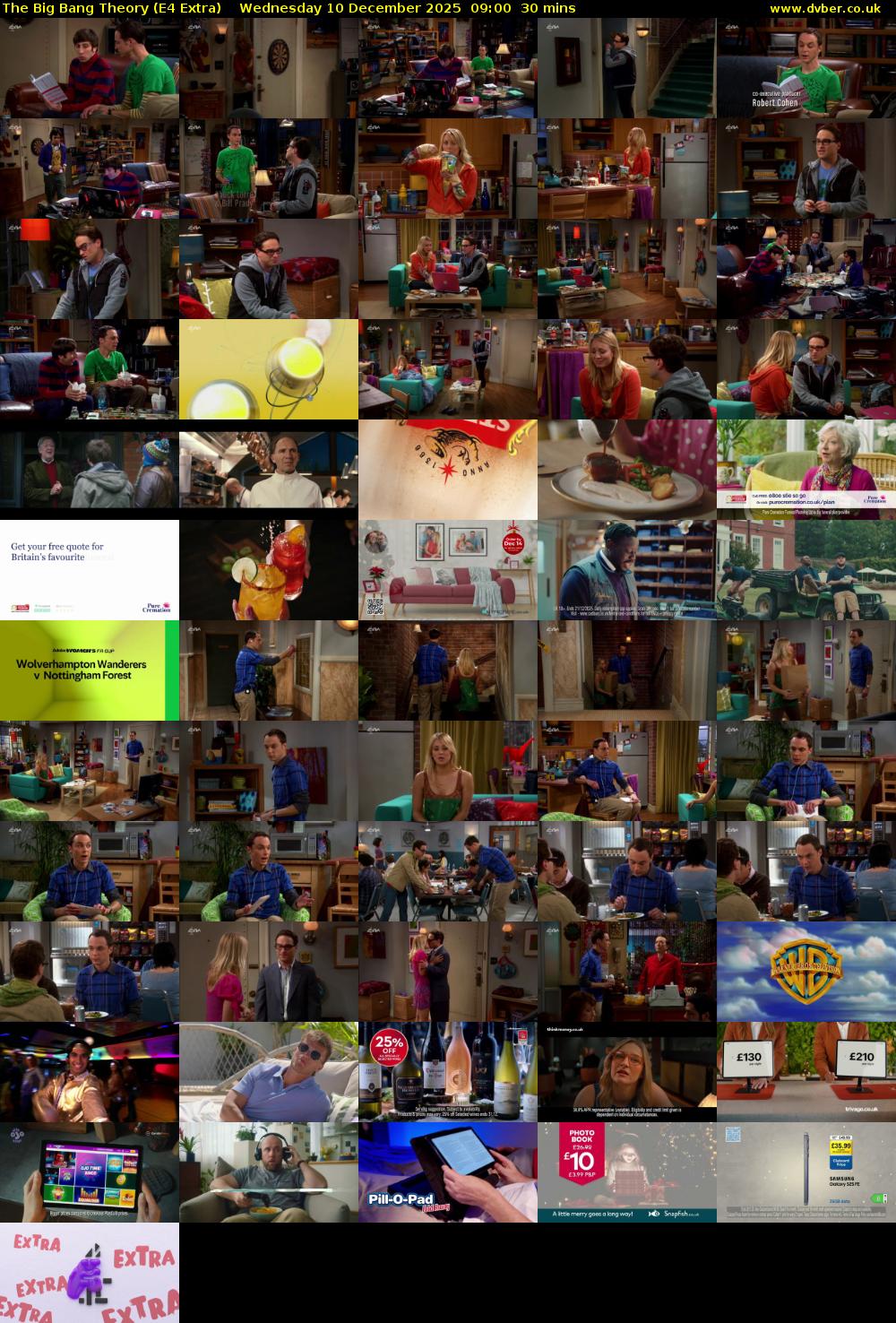 The Big Bang Theory (E4 Extra) Wednesday 10 December 2025 09:00 - 09:30
