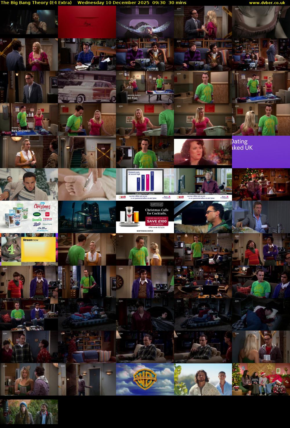 The Big Bang Theory (E4 Extra) Wednesday 10 December 2025 09:30 - 10:00