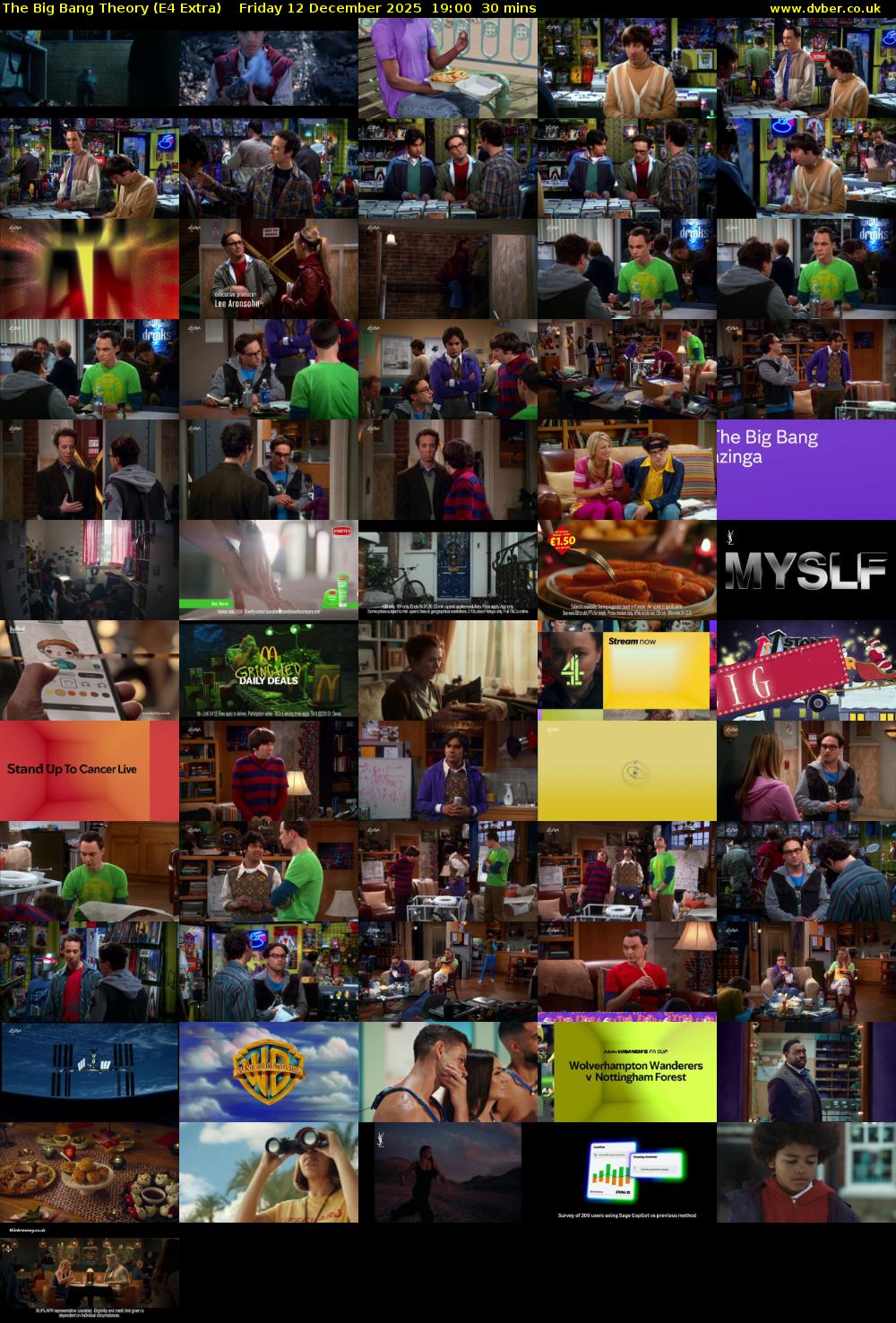 The Big Bang Theory (E4 Extra) Friday 12 December 2025 19:00 - 19:30