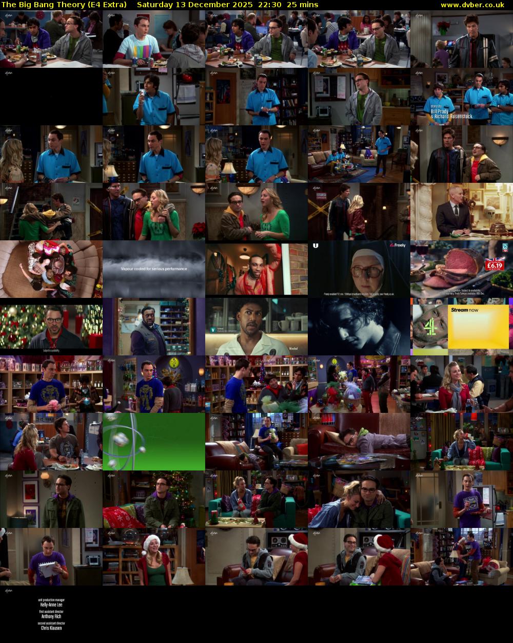 The Big Bang Theory (E4 Extra) Saturday 13 December 2025 22:30 - 22:55