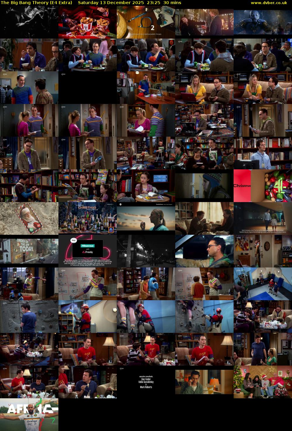 The Big Bang Theory (E4 Extra) Saturday 13 December 2025 23:25 - 23:55