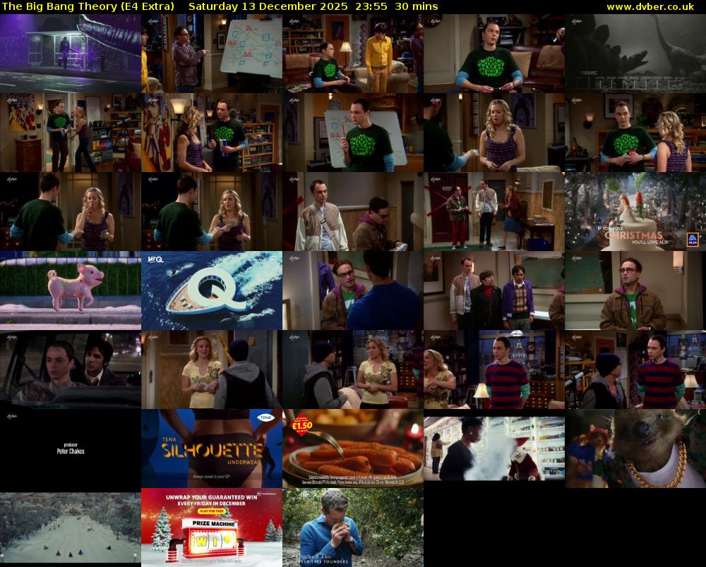 The Big Bang Theory (E4 Extra) Saturday 13 December 2025 23:55 - 00:25