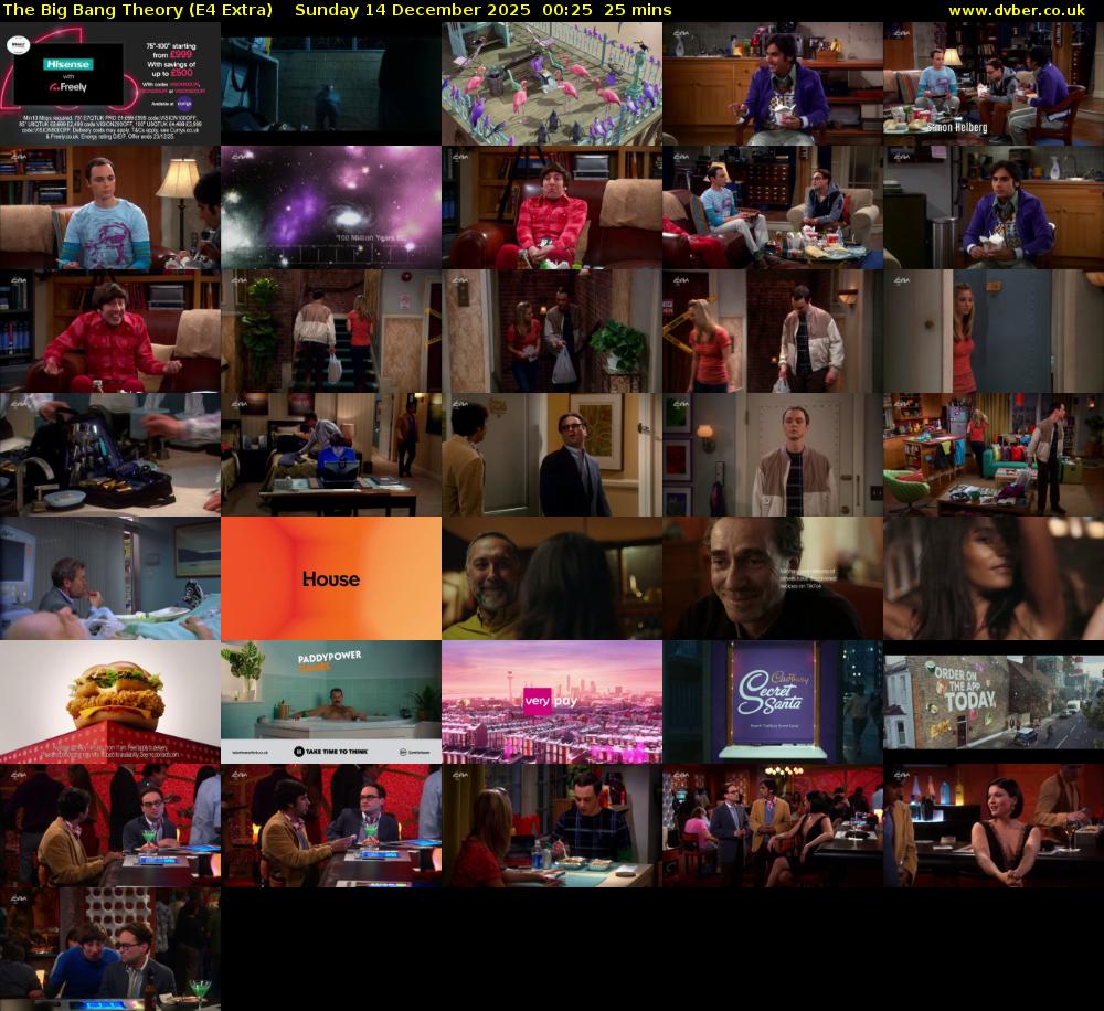 The Big Bang Theory (E4 Extra) Sunday 14 December 2025 00:25 - 00:50