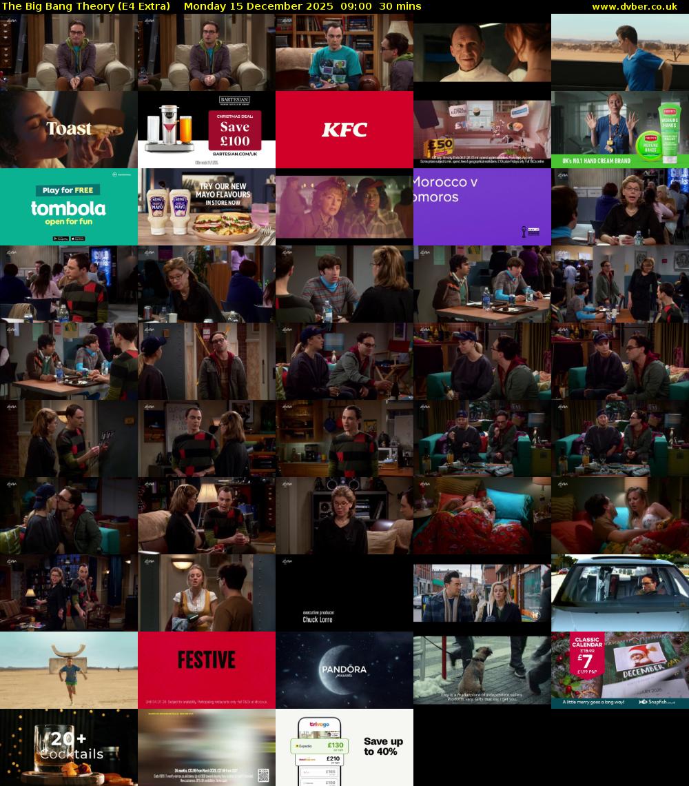 The Big Bang Theory (E4 Extra) Monday 15 December 2025 09:00 - 09:30