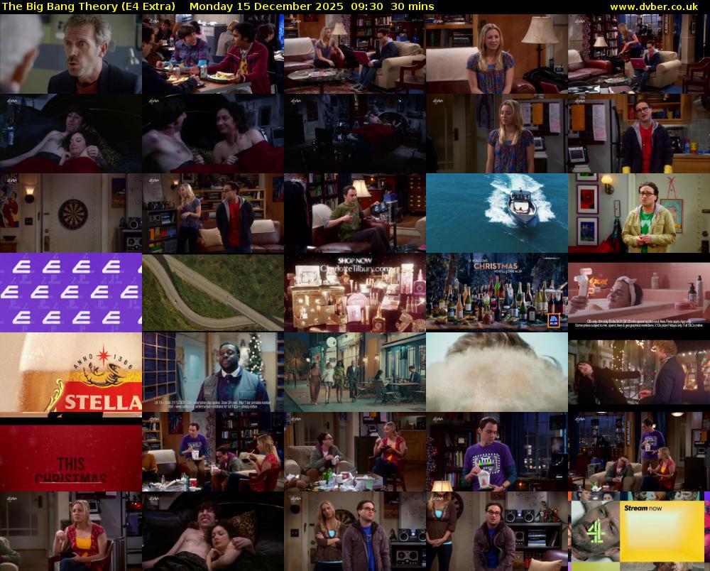 The Big Bang Theory (E4 Extra) Monday 15 December 2025 09:30 - 10:00