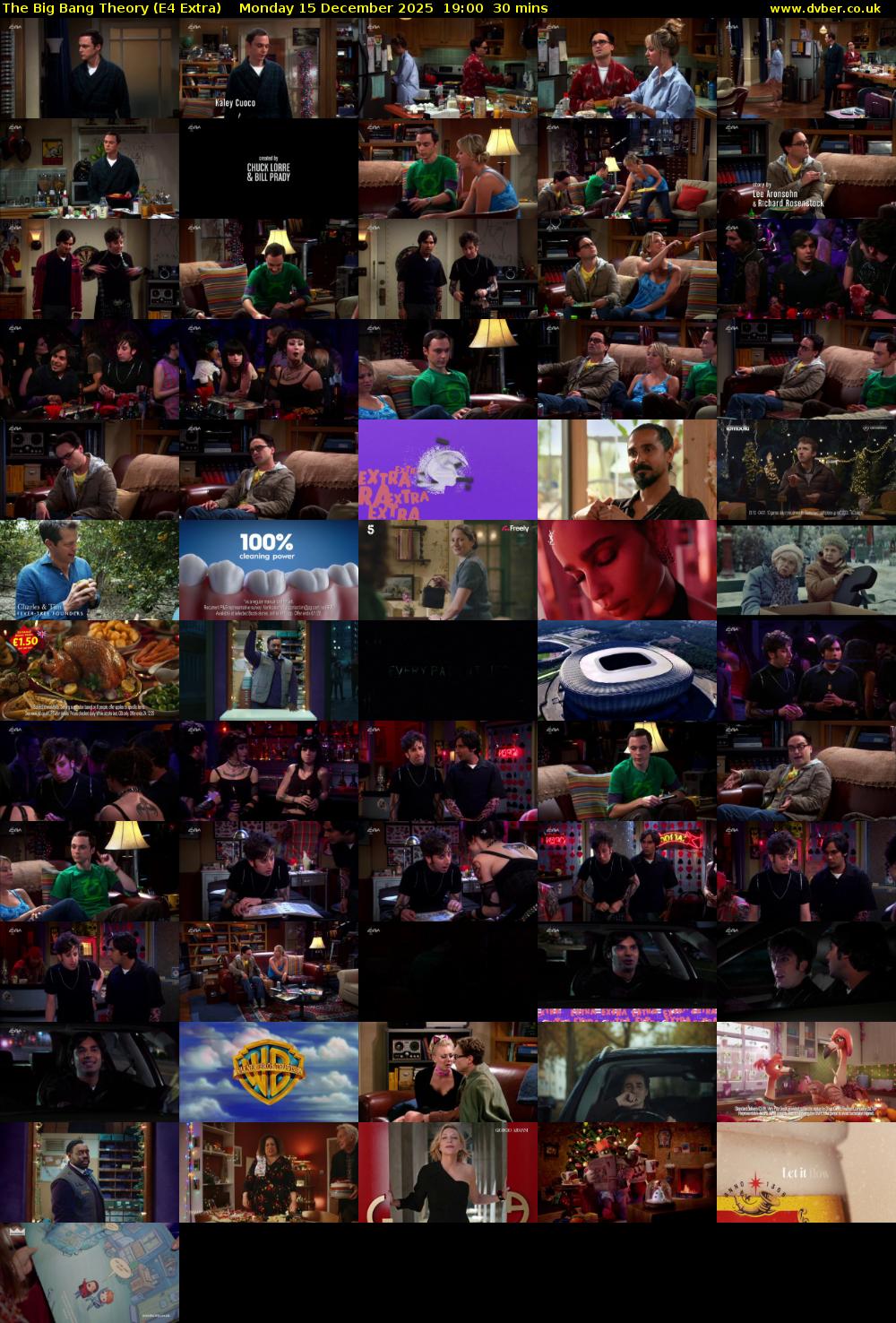 The Big Bang Theory (E4 Extra) Monday 15 December 2025 19:00 - 19:30